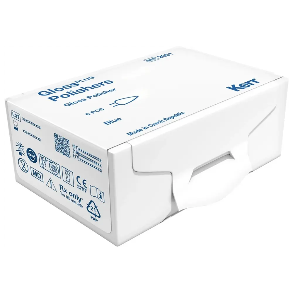 Kerr HiLusterPLUS™ - Packung 6 Stück blau, RA, Figur Flamme, 9,7 mm, Ø 4,6 mm