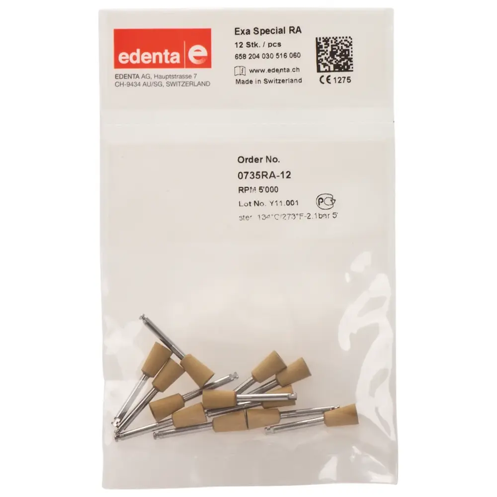 Edenta Exa Special - Packung 12 Stück gelb, RA, Figur 030, 10 mm, ISO 060