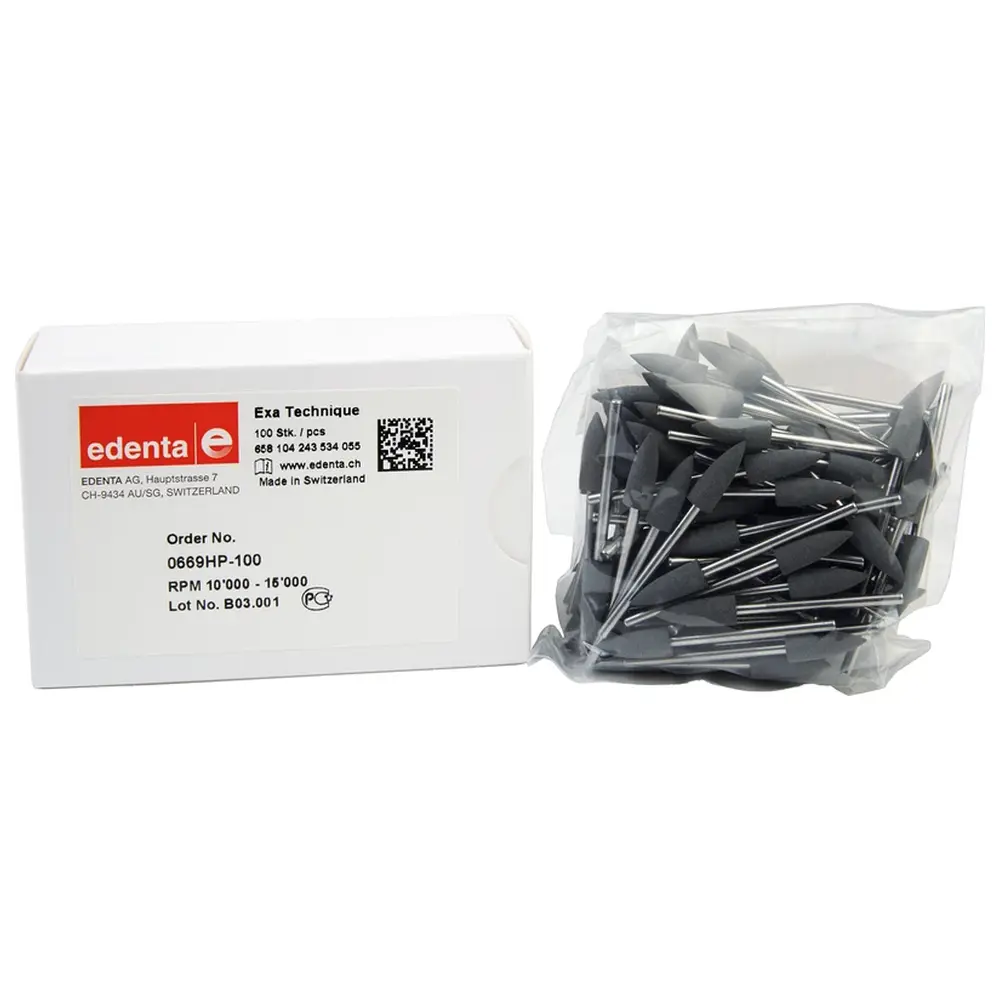 Edenta Exa Technique - Packung 100 Stück grau mittel, HP, Figur 243, 15,5 mm, ISO 055