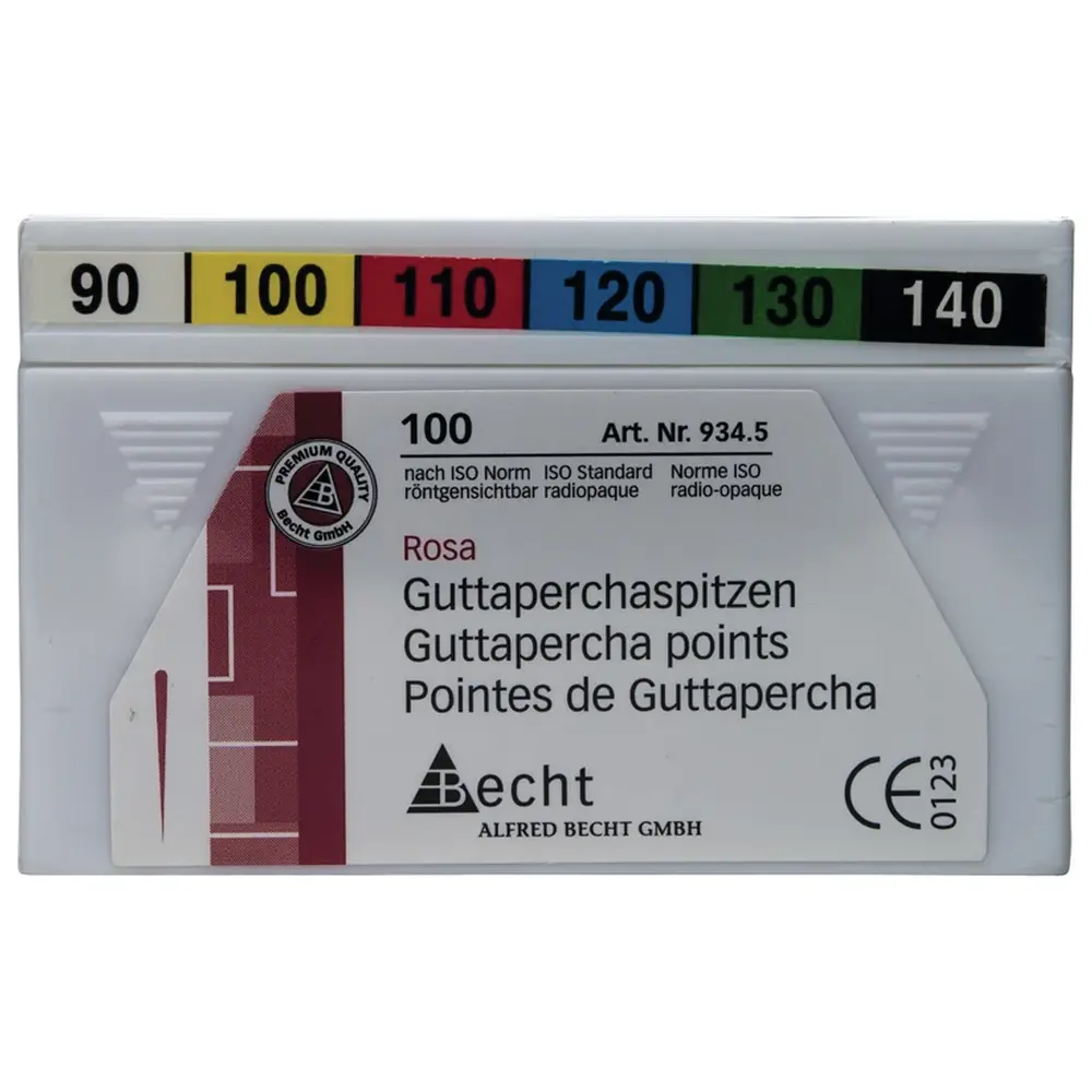 Becht Guttaperchaspitzen rosa - Sortimenrt 100 Stück ISO 090-140