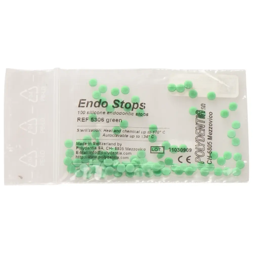Polydentia SA Endo Stops - Packung 100 Endo-Stopper grün