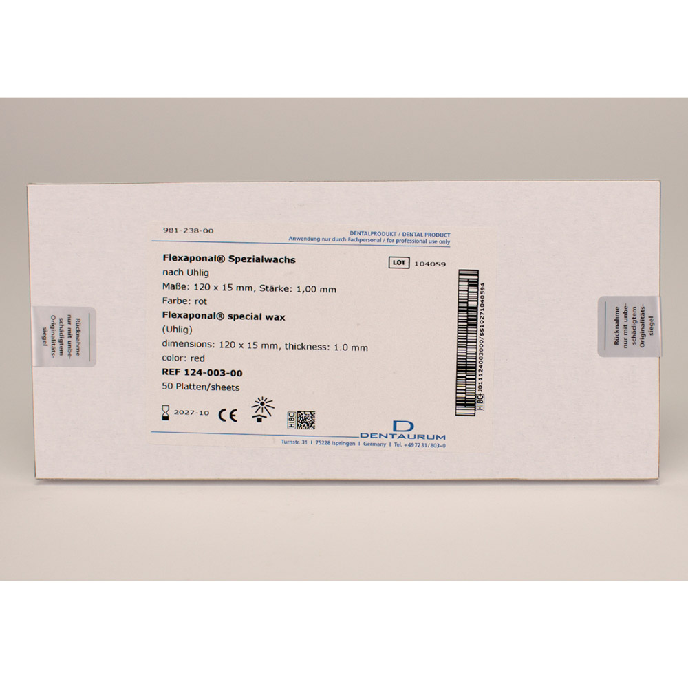 Flexaponalwachs rot 120x15mm 80G