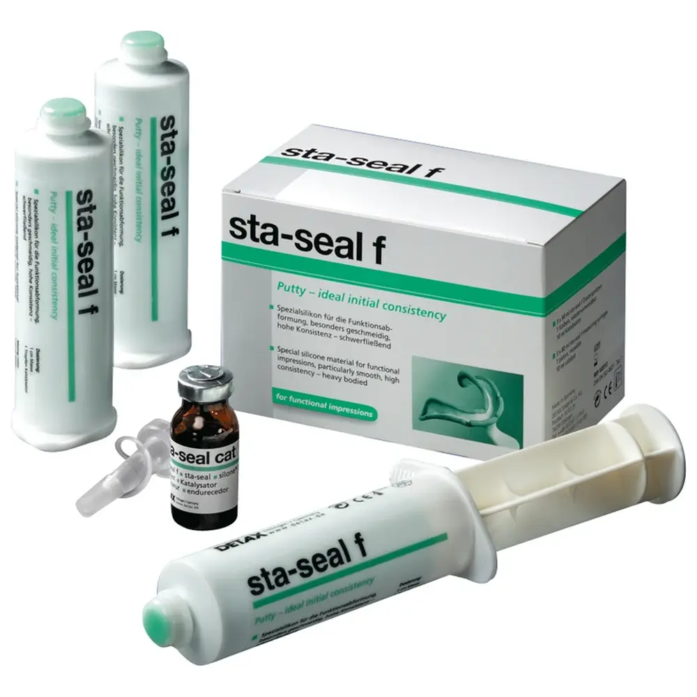 DETAX sta-seal f - Standardpackung 3 x 80 ml Dosierspritze, 10 ml Flasche cat f