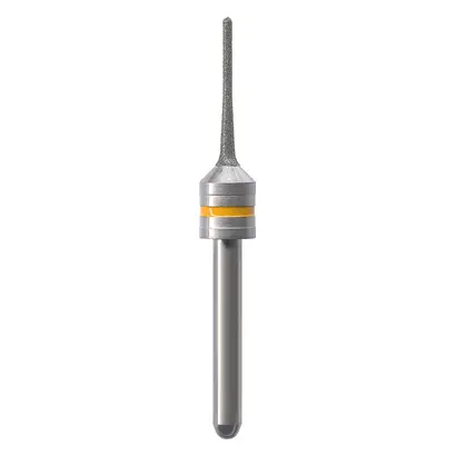 Edenta CAD/CAM Diamant Schleifer - Stück diamantiert, gelb, Schaft-Ø 3 mm, Figur konisch, Kopflänge: 14 mm, ISO 010