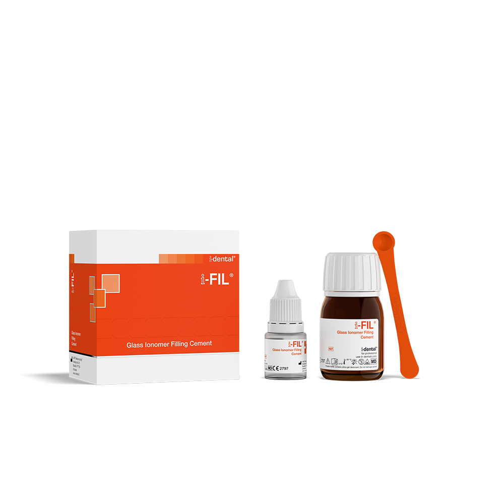 i-FIL I-Dental Glass Ionomer Füllzement – 10g Pulver A2/A3, 6g Flüssigkeit, Dosierlöffel, dentale Materialien für Zahnärzte