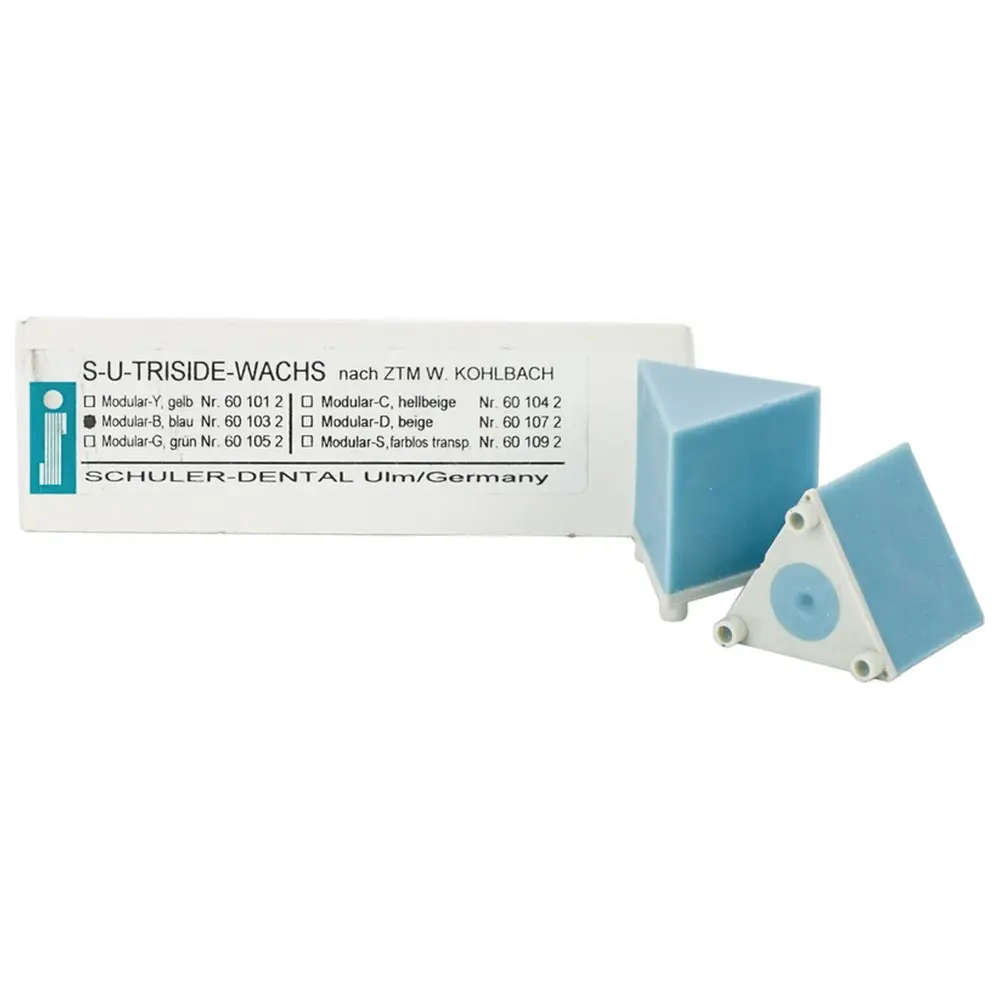 SCHULER-DENTAL S-U-TRISIDE-WACHSE nach Kohlbach - Packung Modular B 3 St. 60 g, blau hart, extrem formstabil