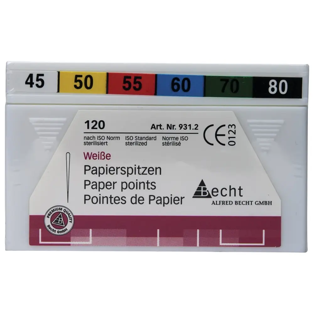 Becht Papierspitzen weiß - Sortiment 120 Stück ISO 045-080