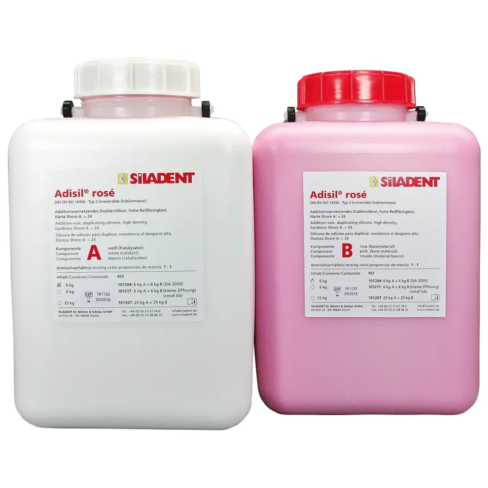 SILADENT Adisil® rosé - Packung 6 kg Kanister A, 6 kg Kanister B, 1:1