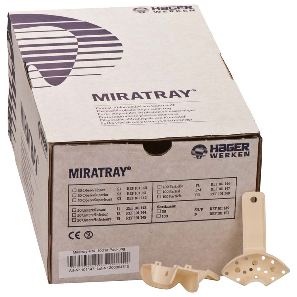 Hager & Werken MIRATRAY® PL - Karton 100 Stück mitte PM