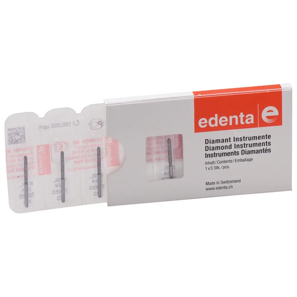 Edenta Diamanten 879L - Packung 5 Stück Standard, FG, Figur 291 Torpedo lang, 12 mm, ISO 014