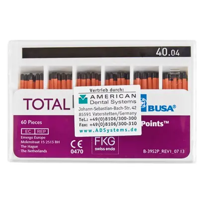 Sure Dent Corporation Total Fill BC Points Taper.04 ISO040 Pa 60 Sure Dent Corporation Total Fill BC Points Taper.04 ISO040 Pa 60