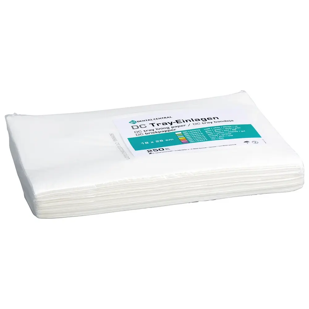 DC Dental Central DC Tray-Einlagen - Packung 250 Stück weiß, 18 x 28 cm