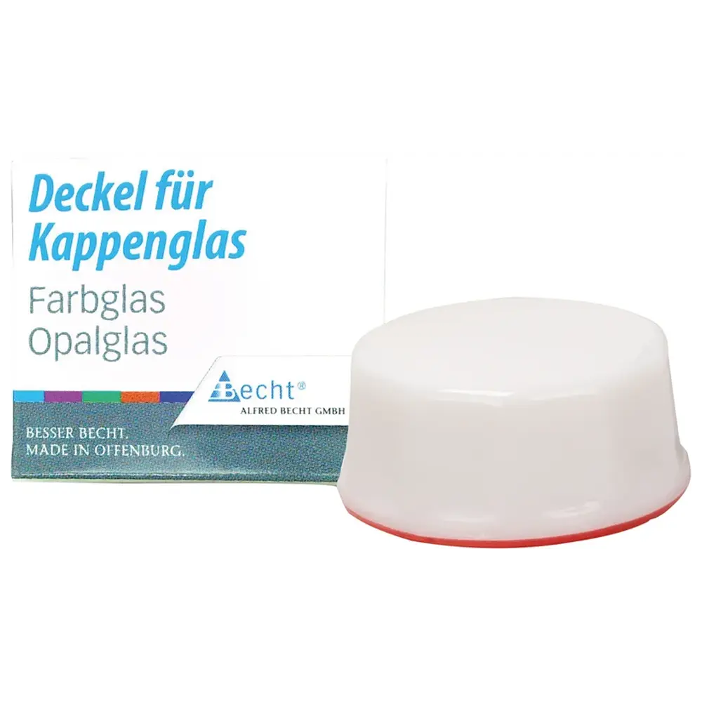 Becht Kappengläser aus Simplex-Opalglas - Stück Ersatz-Deckel mit rotem Ring