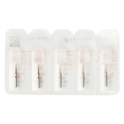 Edenta BAMBINO - Packung 5 Stück rot fein, FG kurz, Figur 010, 1 mm, ISO 008