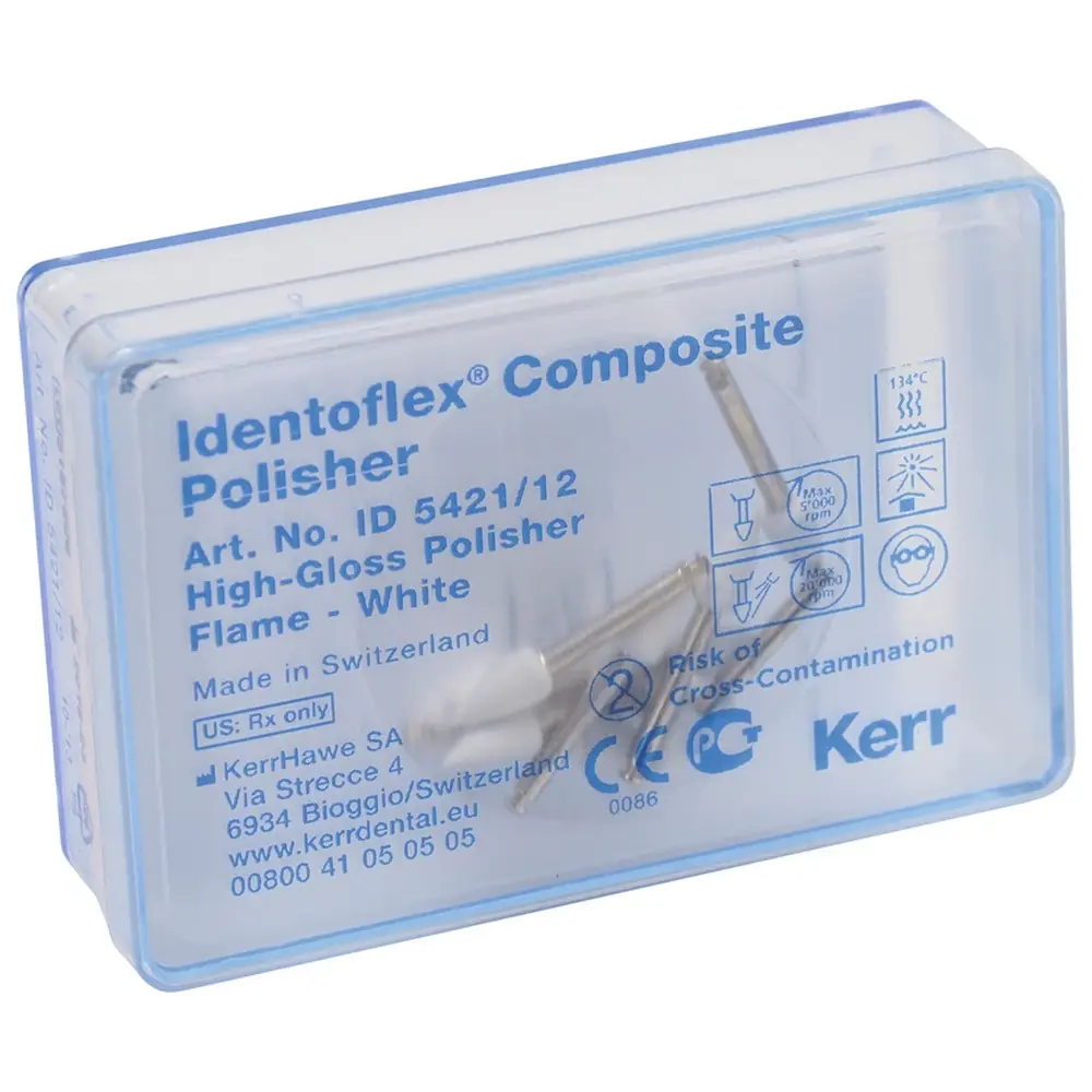 Kerr Identoflex™ Composite - Packung 12 Stück weiß, RA, Figur Flamme, 10,2 mm, Ø 5 mm
