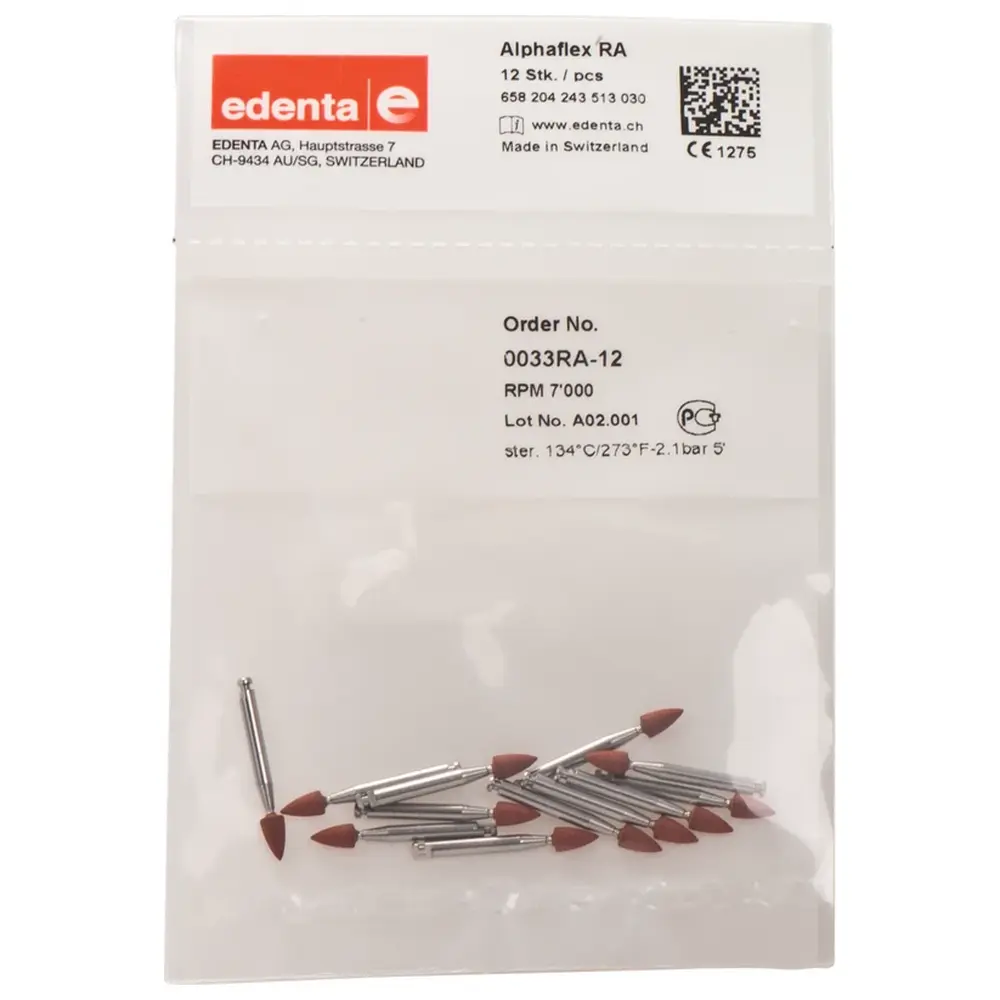 Edenta Alphaflex - Packung 12 Stück braun, RA, Figur 243, 6 mm, ISO 030