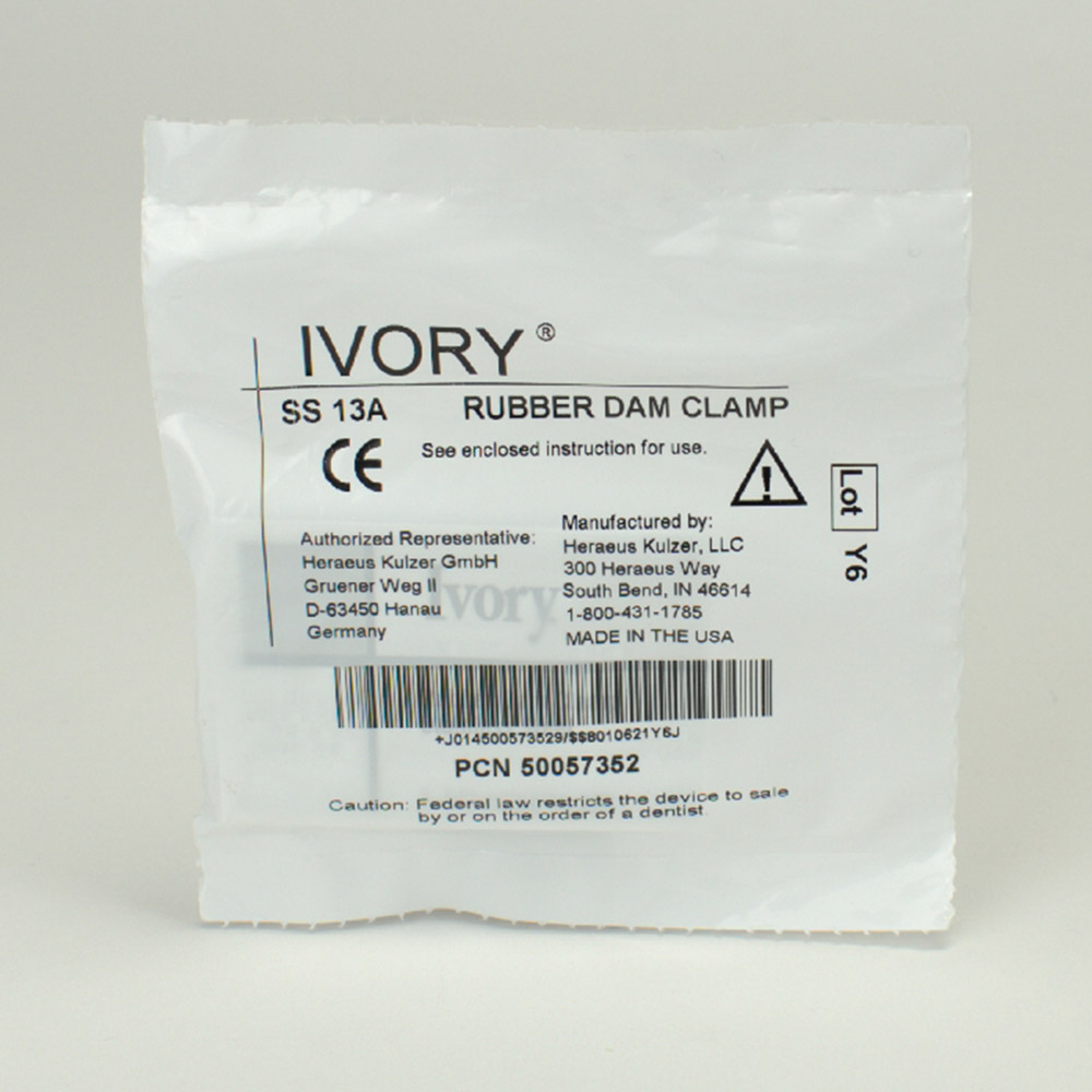 Kofferdam Klammer Ivory Nr. 13A St