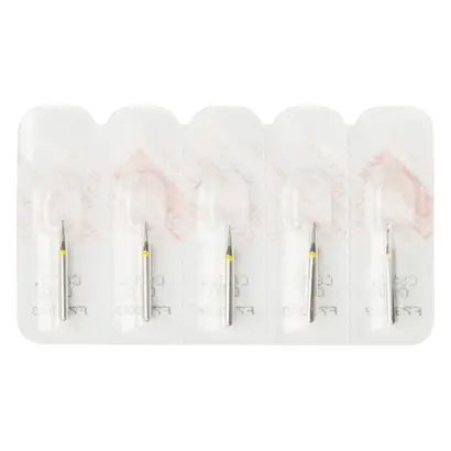 Edenta Diamanten 852 - Packung 5 Stück gelb superfein, FG, Figur 164 Konus Spitze, 4mm, ISO 010