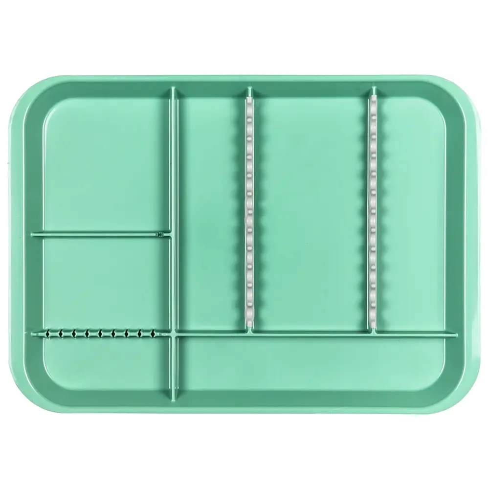 Medicom B-Lok Tray - Stück Tray 34 x 24,5 x 2,2 cm, mit Einteilung grün