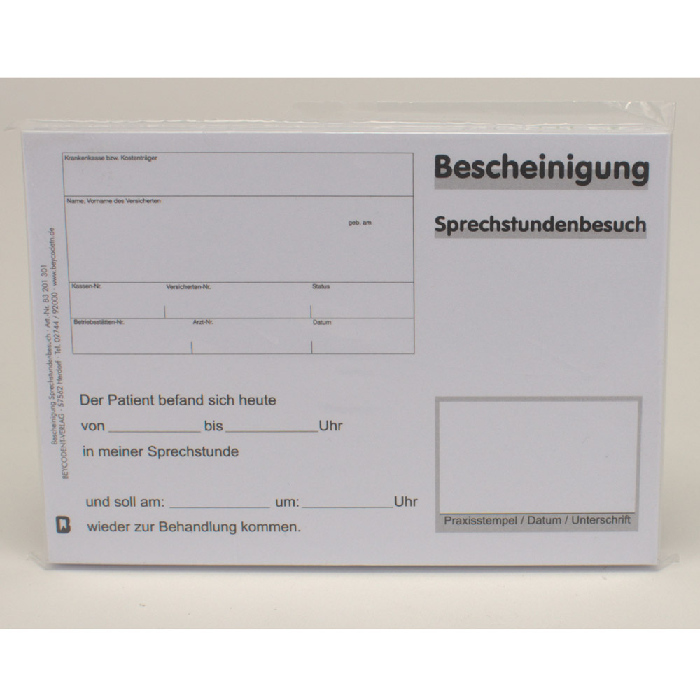 GX99850_Bescheinigung_SprechstBesuch_100St