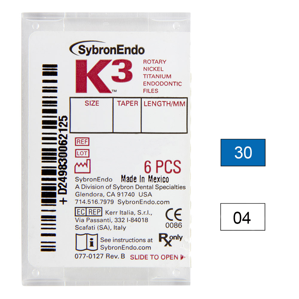 K3 NiTi-Files .04 Gr.30 30mm 6St