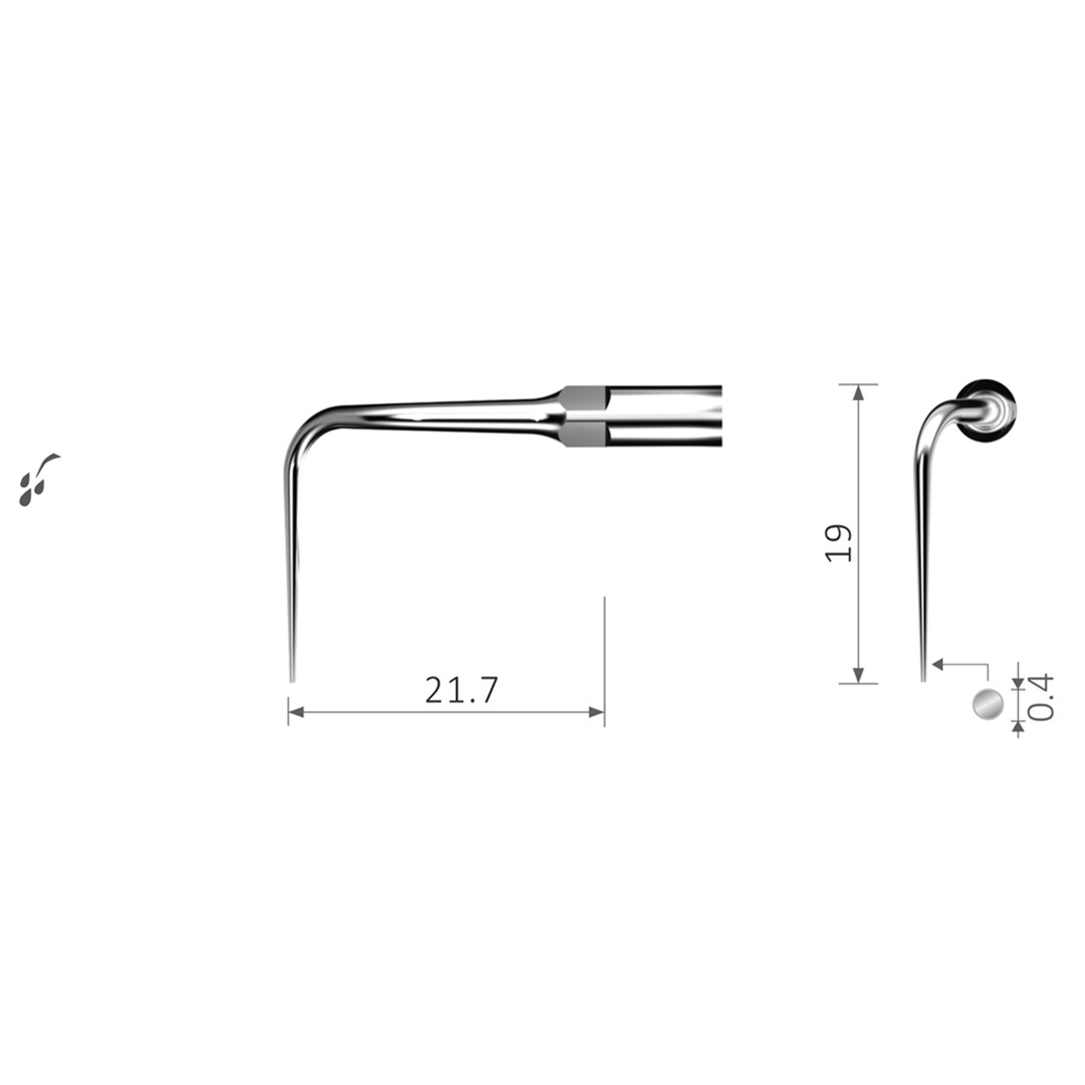 Xpedent Ultraschallspitze P50R rechtsgebogen (passend für den Einsatz mit EMS® Geräten)