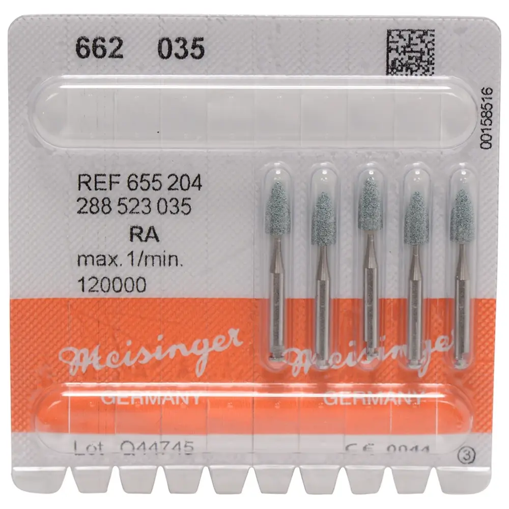 Hager & Meisinger Keramische Schleifer 662 - Packung 5 Stück grün mittel, RA, Figur 288, 7,5 mm, ISO 035
