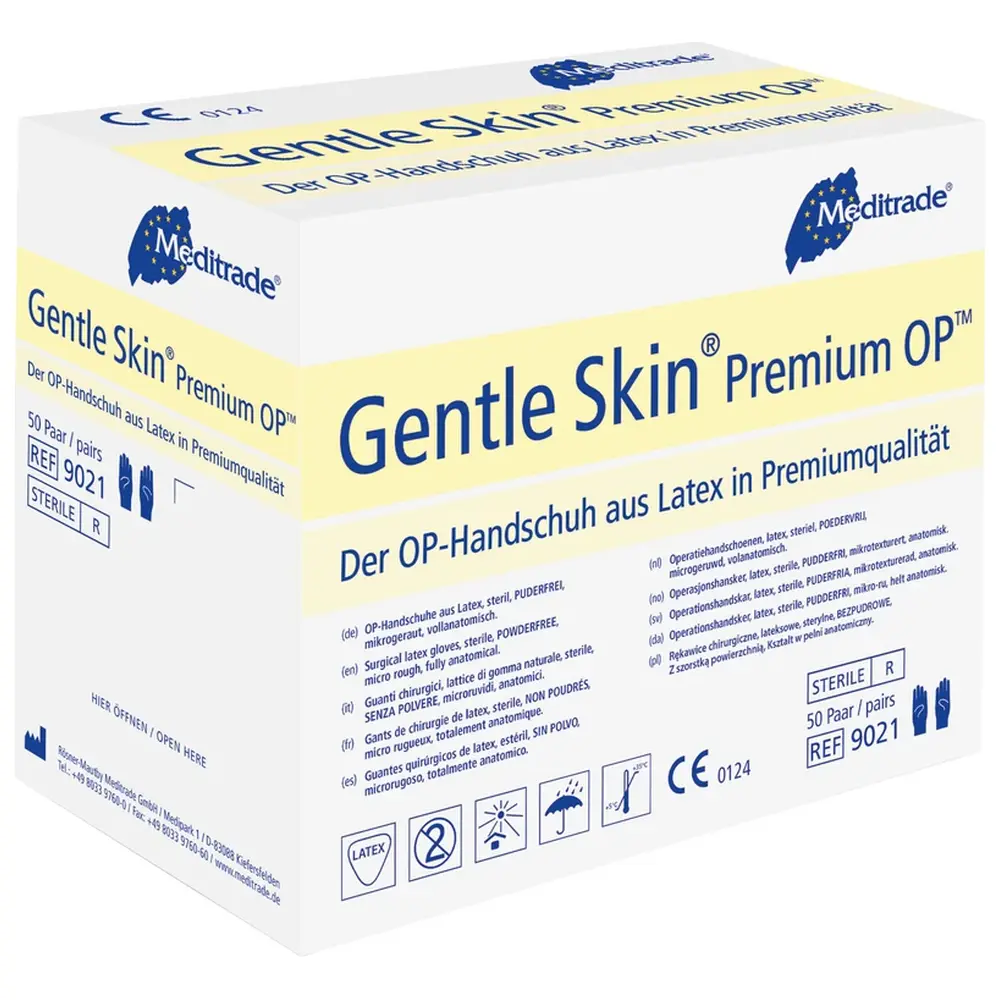 Meditrade Gentle Skin® Premium OP™ - Packung 50 Paar puderfrei, natur, Größe 6,5