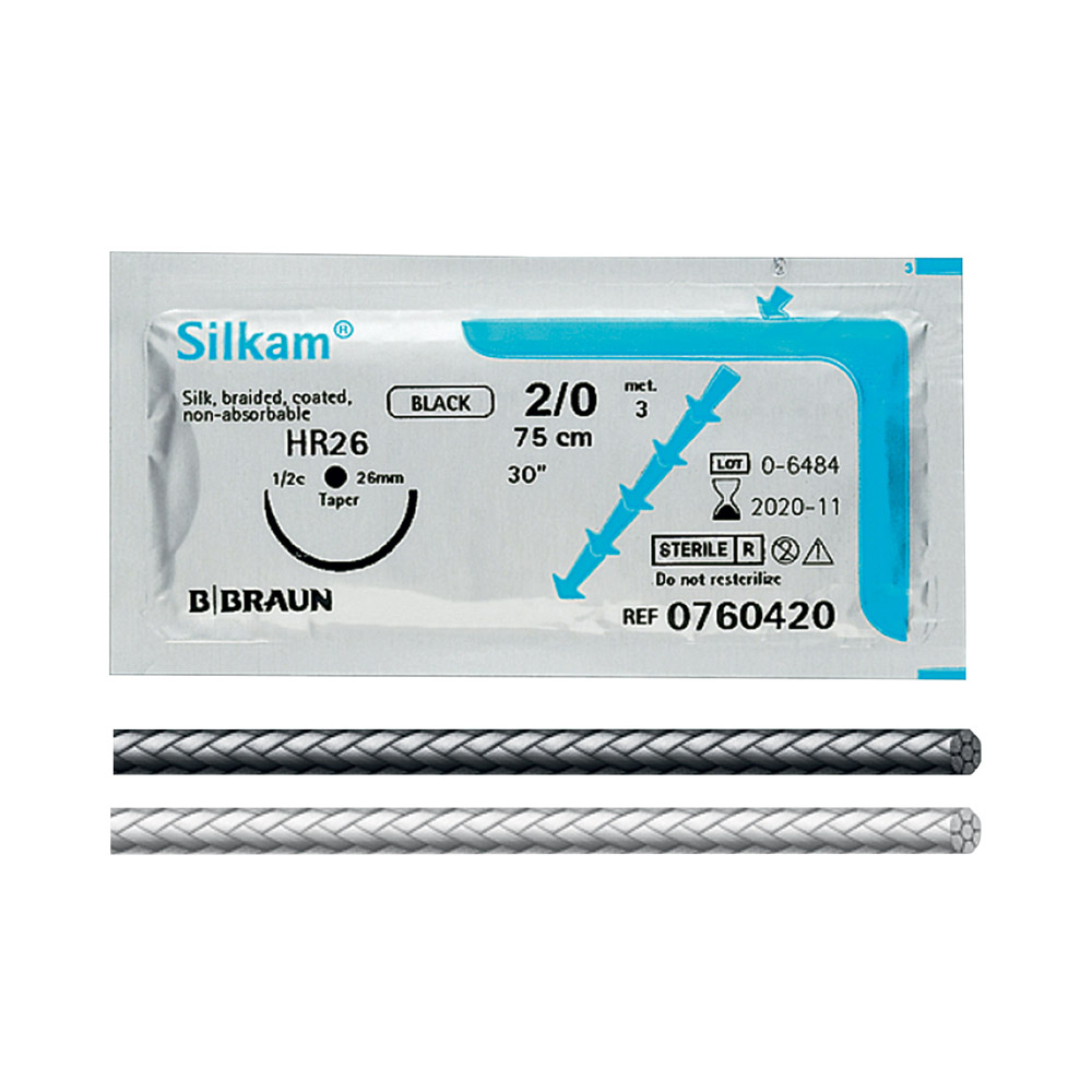 Silkam schwarz HR17 3/0 75cm Dtz