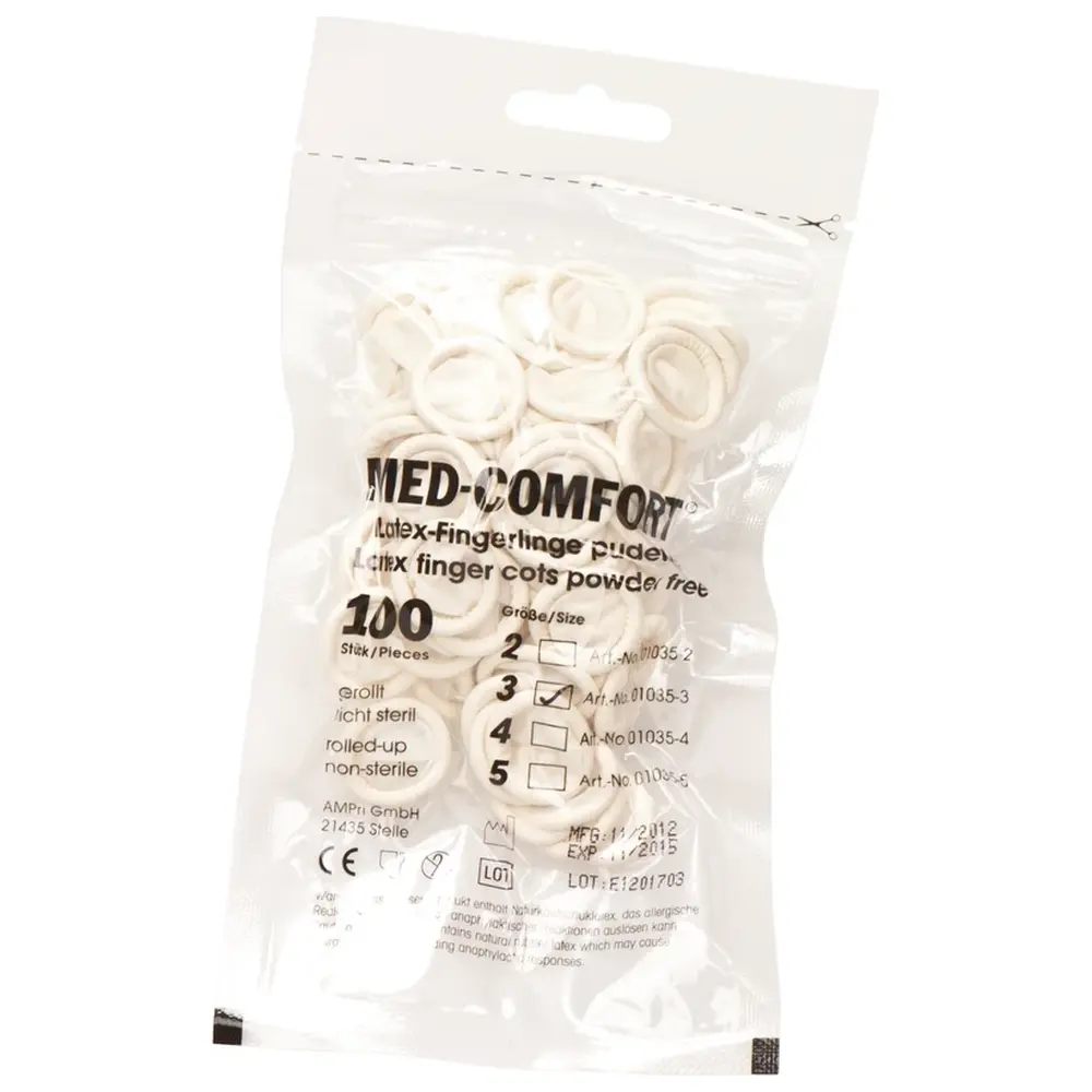 Unigloves Latex Fingerlinge - Beutel 100 Stück puderfrei, naturlatex, M Unigloves Latex Fingerlinge - Beutel 100 Stück puderfrei, naturlatex, M