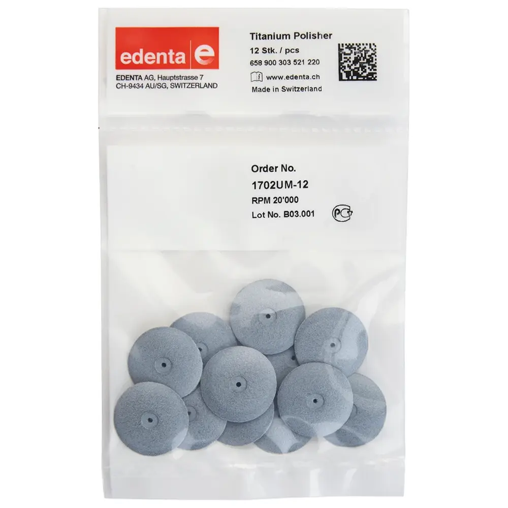 Edenta Titan Polierer - Packung 12 Stück unmontiert, grau, Figur 303, 3 mm, ISO 220