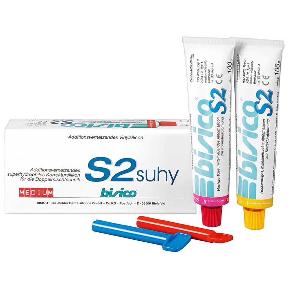 bisico S2 suhy - Packung 2 x 71,5 ml Tube medium rot