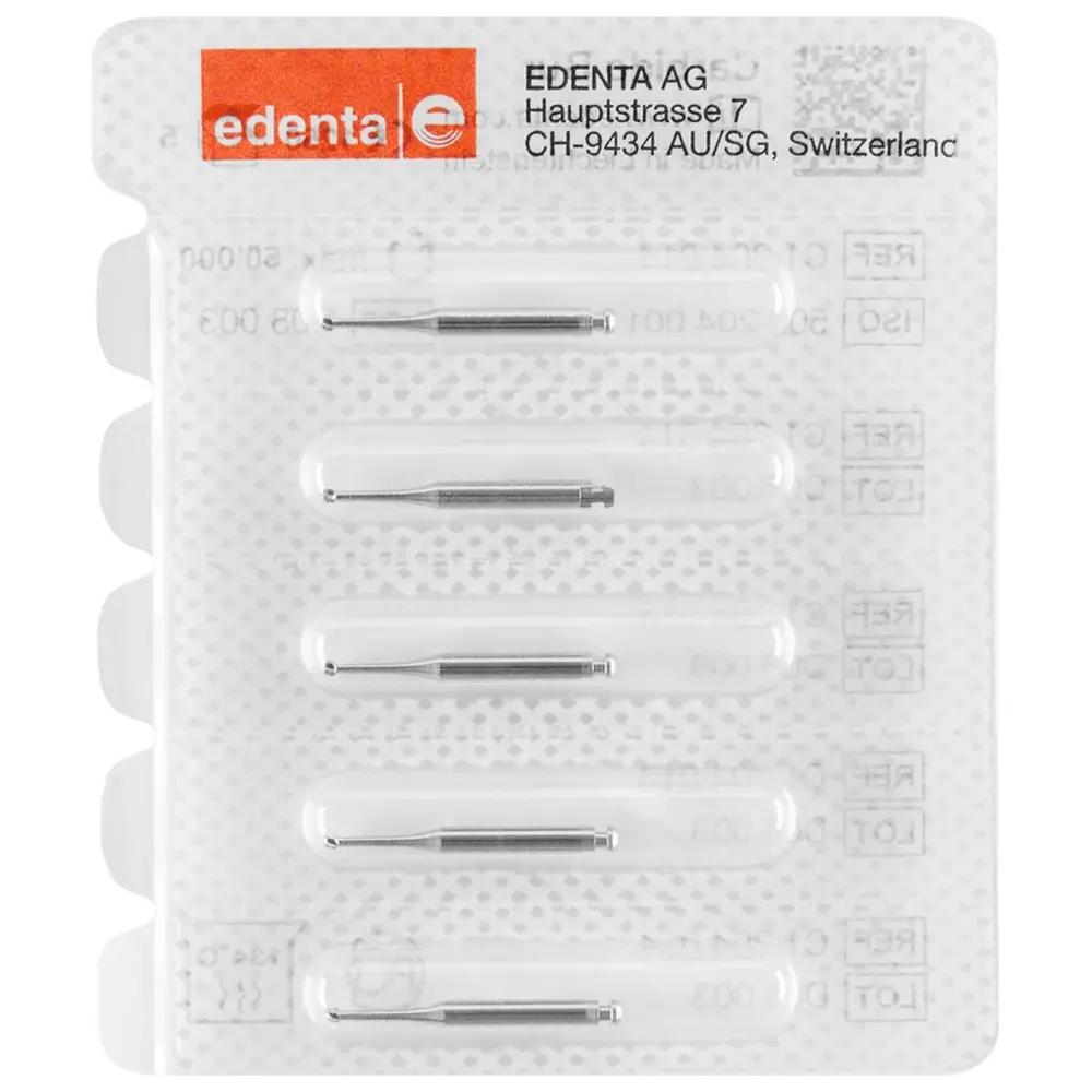 Edenta HM Bohrer C1 - Packung 5 Stück RA, Figur 001, ISO 014