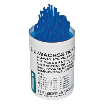 SCHULER-DENTAL S-U-WACHSSTICKS - Packung 250 g blau, Ø 4,5 mm