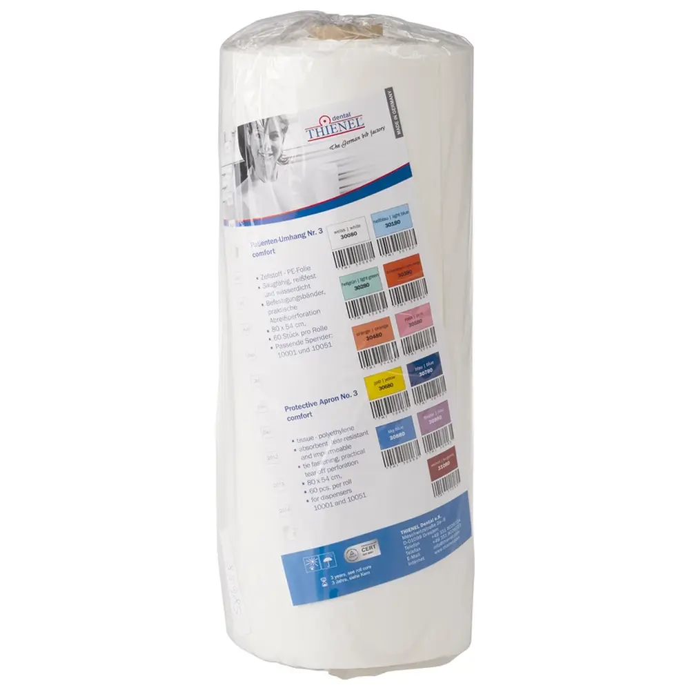 THIENEL Dental Patientenumhang Nr. 3 - Rolle 60 Stück weiß, 80 x 54 cm