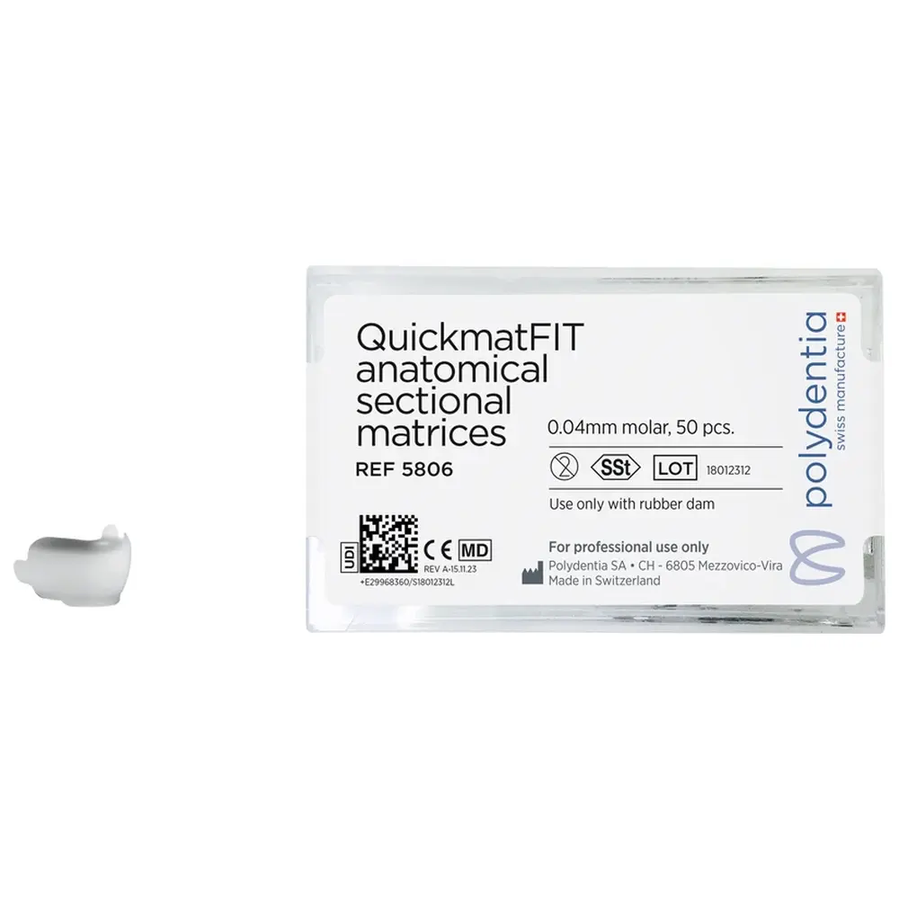 Polydentia SA QuickmatFIT Teilmatrizen - Packung 50 Stück Stärke 0,04 mm, Molar