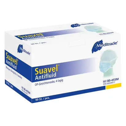 Meditrade GmbH Antifluid OP-Maske m.Band blau Pa 50