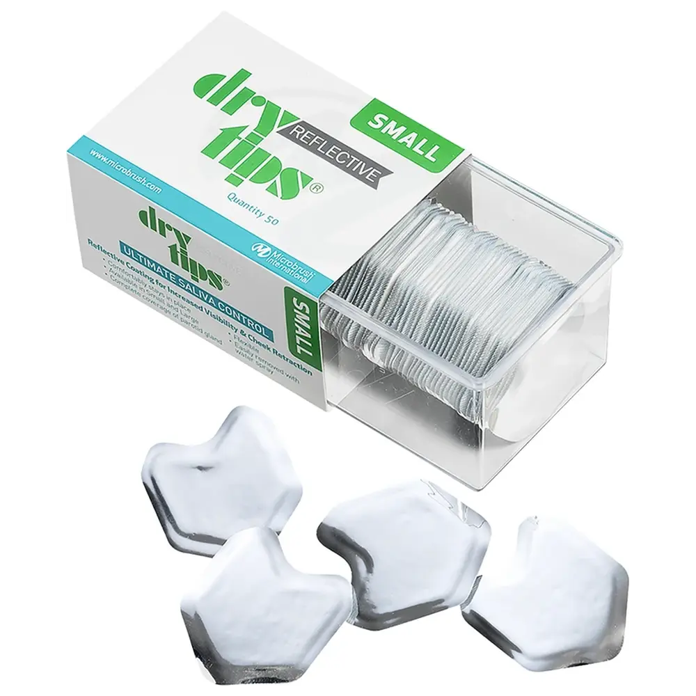 Microbrush International Reflective DryTips® - Packung 50 Stück silber, klein