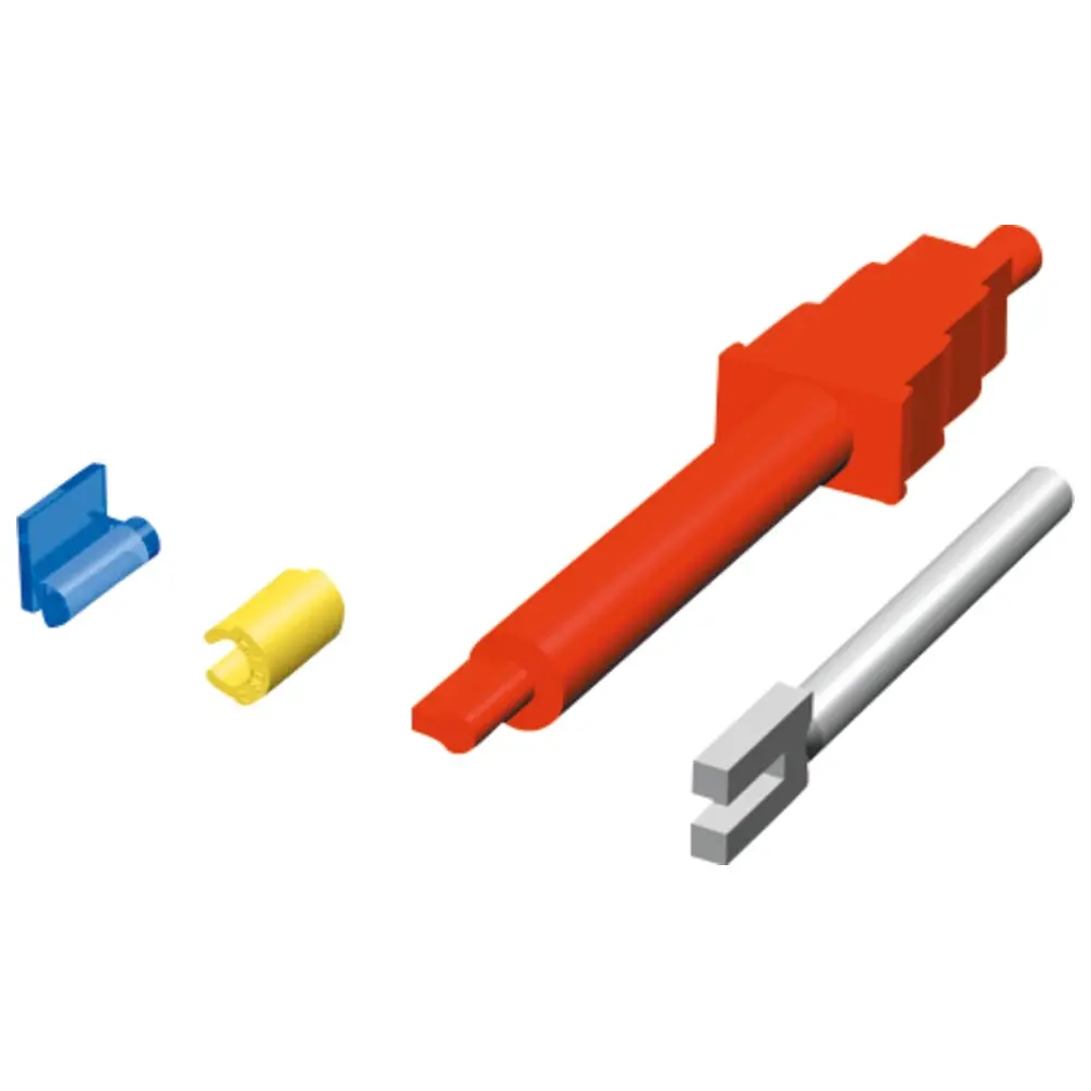 Alphadent PRECI-VERTIX P - Set 6 abgeschrägte Patrizen, 6 gelbe Matrizen, 1 Parallelhalter, 1 Eindrückstift