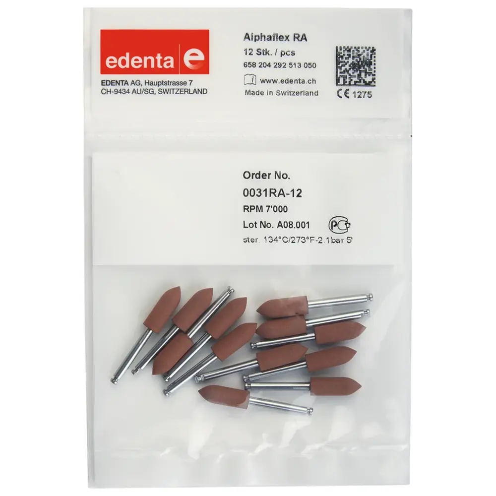 Edenta Alphaflex - Packung 12 Stück braun, RA, Figur 292, 14 mm, ISO 050