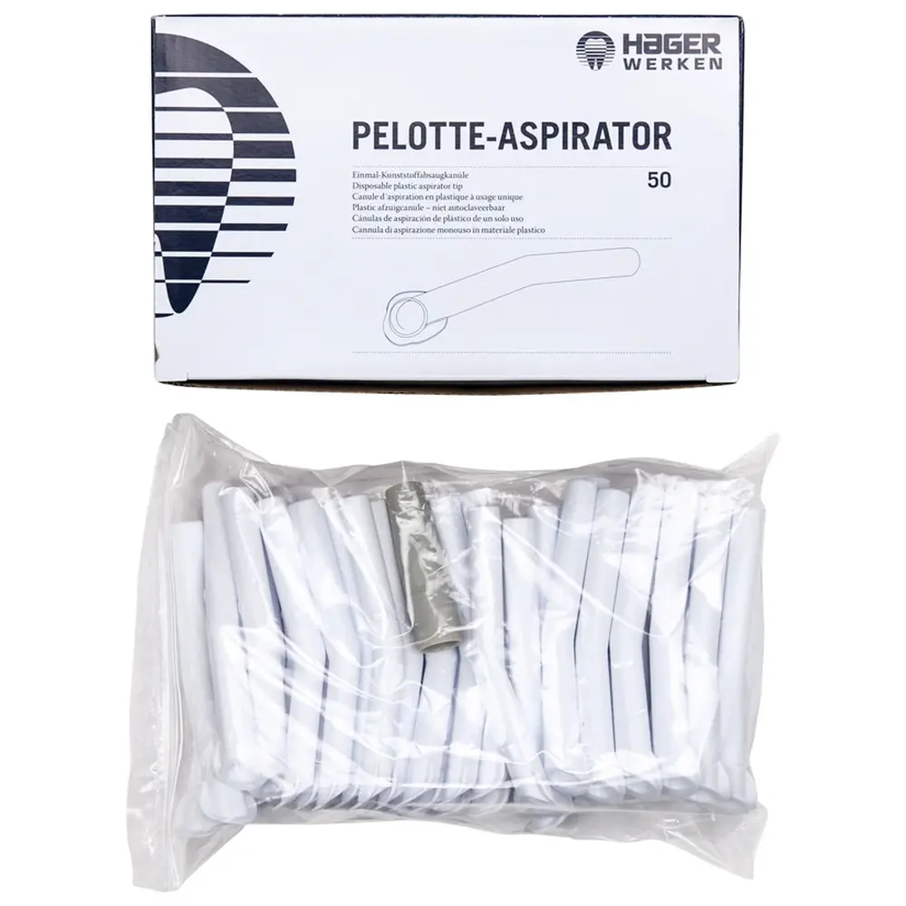 Hager & Werken PELOTTE-ASPIRATOR - Packung 50 Stück weiß, Adapter