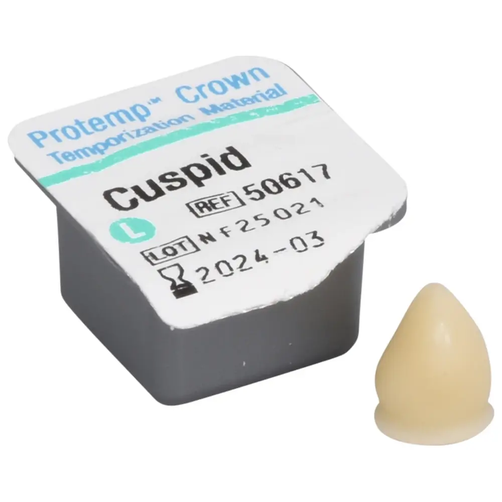 Solventum Dental Solutions Protemp™ Crown - Packung 5 Stück Eckzahn L, 1 Stückmesslehre