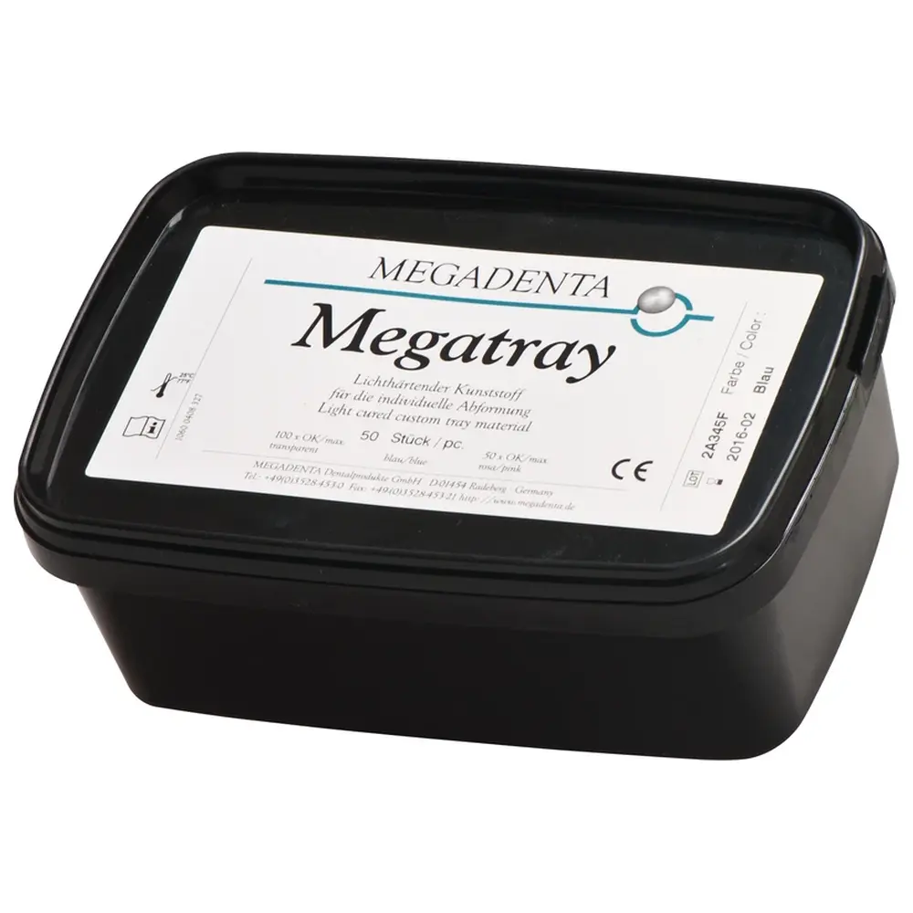 MEGADENTA MEGATRAY Löffelplatten - Packung 50 Stück OK, blau