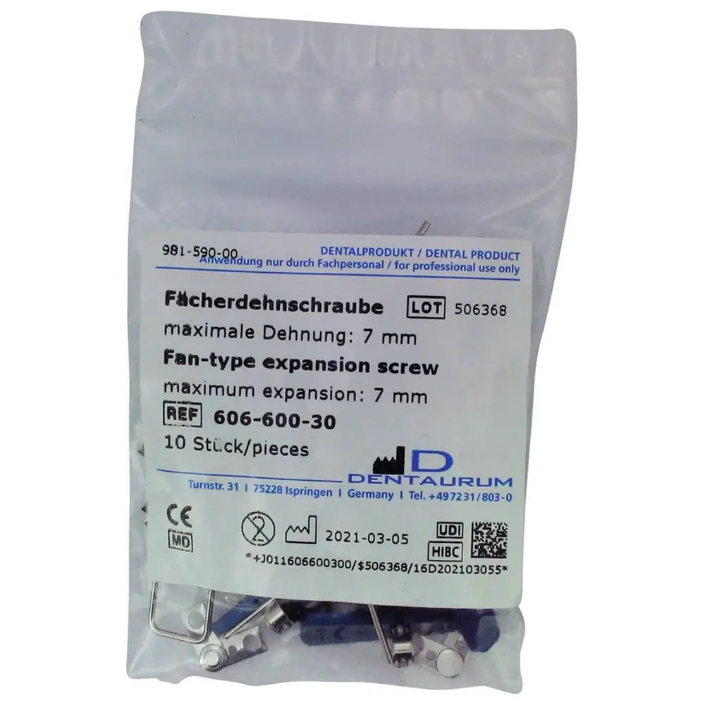 Dentaurum Fächerdehnschraube Edelstahl - Packung 10 Schrauben