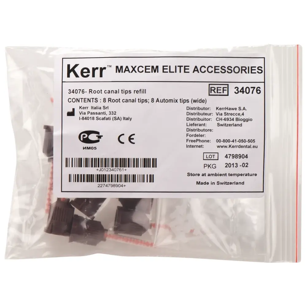 Kerr Maxcem Elite™ Spitzen - Packung 8 Wurzelkanalspitzen, 8 Automix-Spitzen breite Öffnung