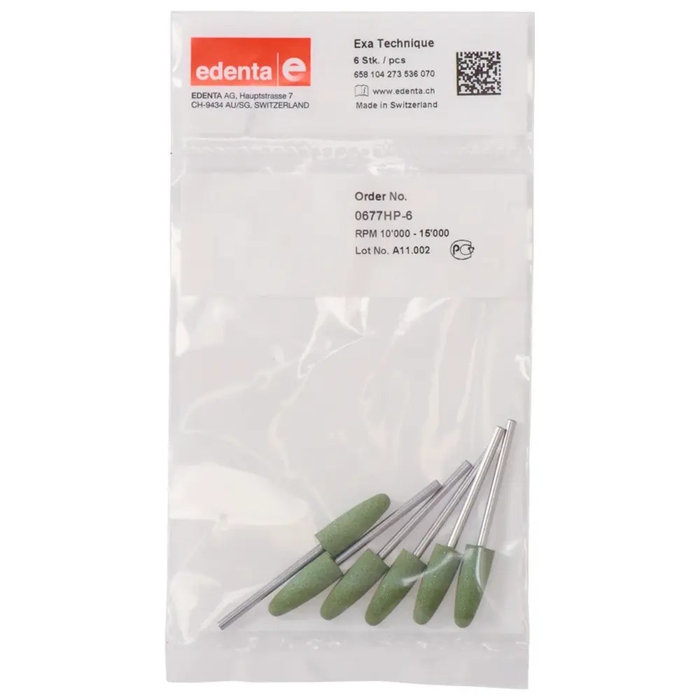 Edenta Exa Technique - Packung 6 Stück grün grob, HP, Figur 273, 20 mm, ISO 070