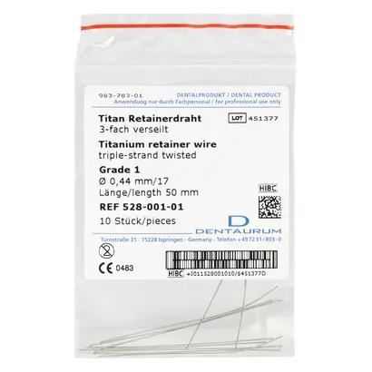 Dentaurum GmbH & Co. KG Titan Retainerdraht 3fach verseilt Gr 1 D0,44mm/17 Pa 10