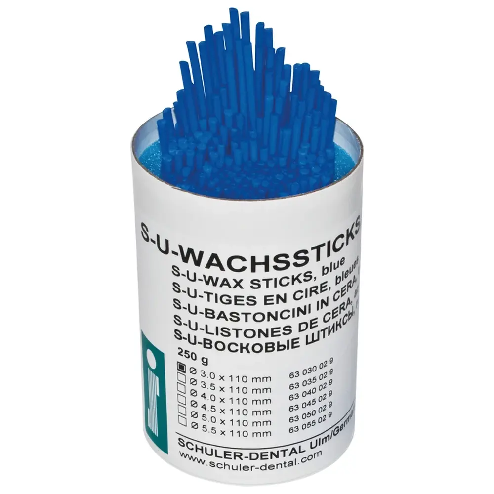 SCHULER-DENTAL S-U-WACHSSTICKS - Packung 250 g blau, Ø 3 mm