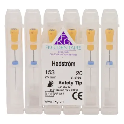 FKG Dentaire SA FKG hedström Edelstahl Handfeilen ISO020 25mm Pa 6