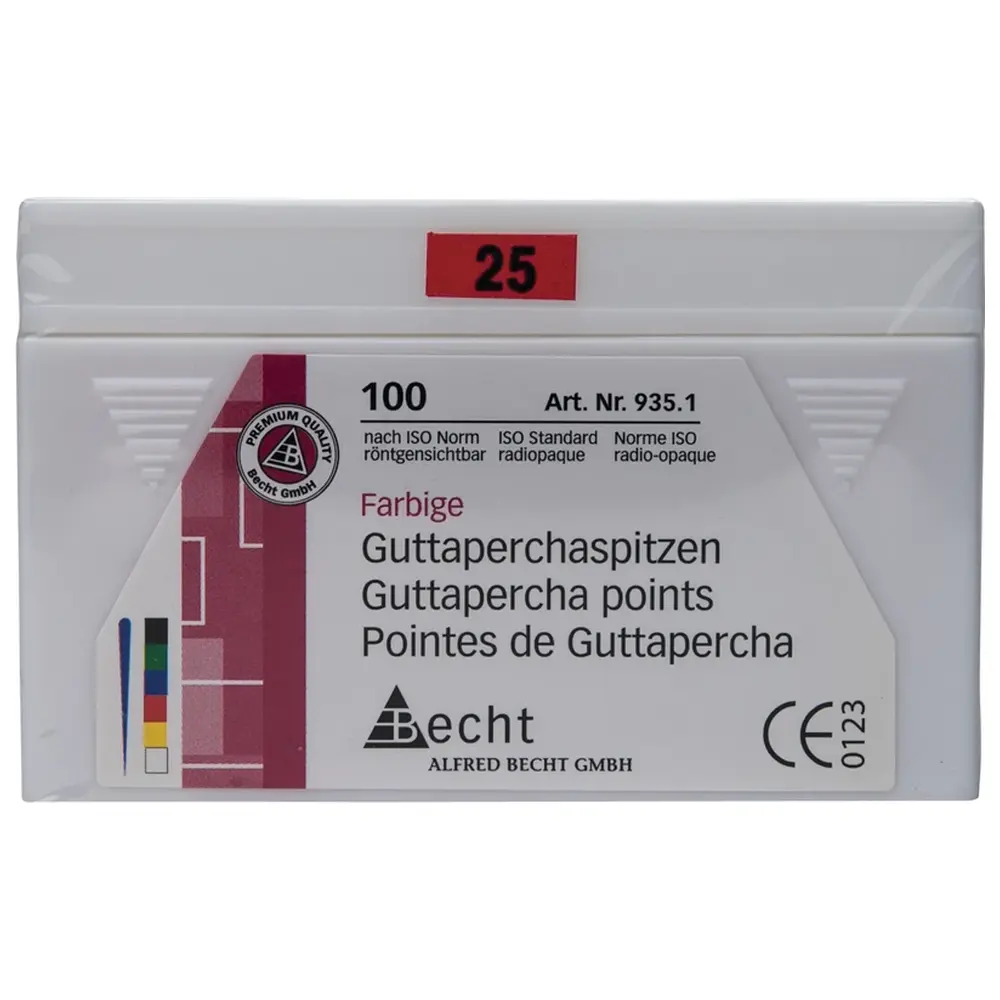 Becht Guttaperchaspitzen farbig - Packung 100 Stück ISO 025
